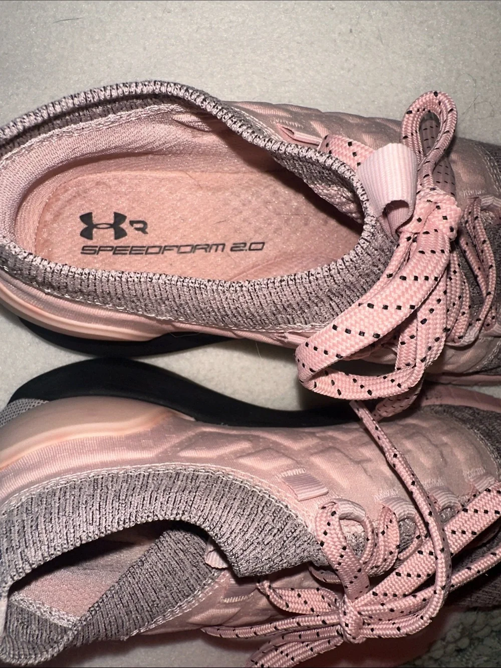 Under Armour Women’s HOVR Phantom NC Pink Knit Lace-Up Training Shoes
